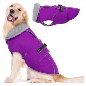 Lelepet Purple Warm Dog Winter Coats for Large Dog XL